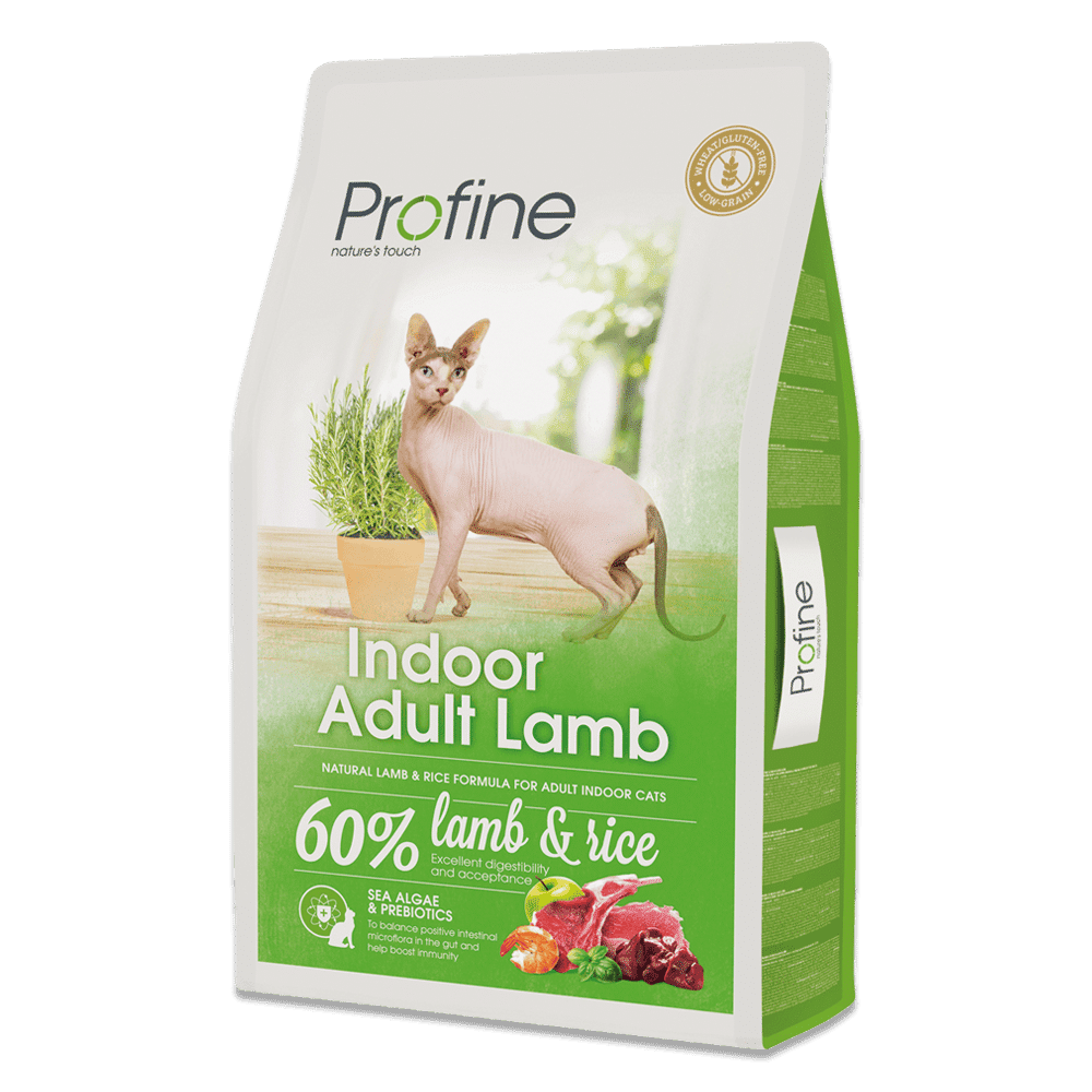 Profine Cat Indoor Lamb kattemad - en sund og velsmagende kost til indendørskatte.