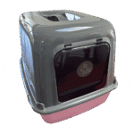 Lukket kattebakke i lyserød fra venstre