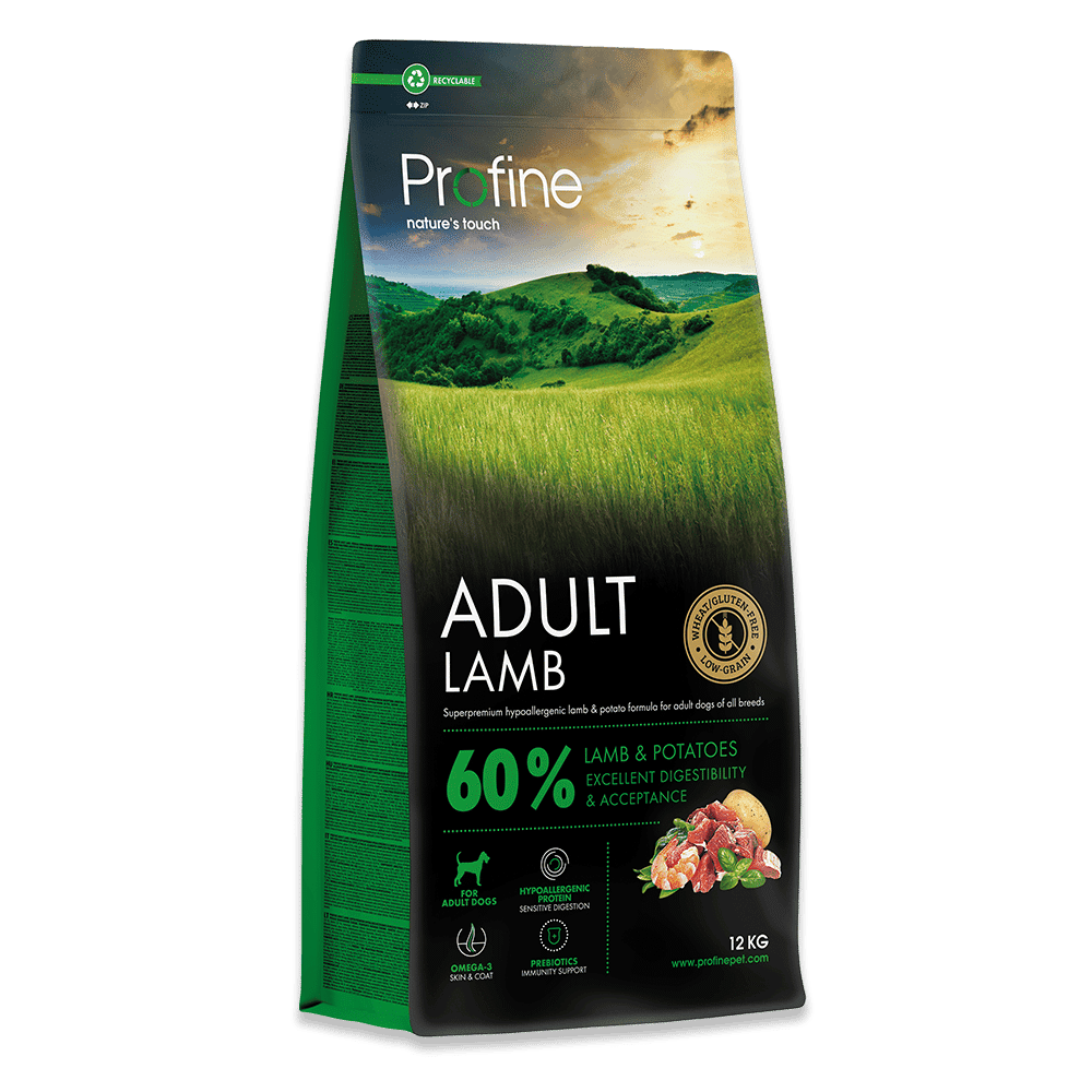 Profine Adult Lamb tørfoder med lammekød er velegnet til alle hunderacer