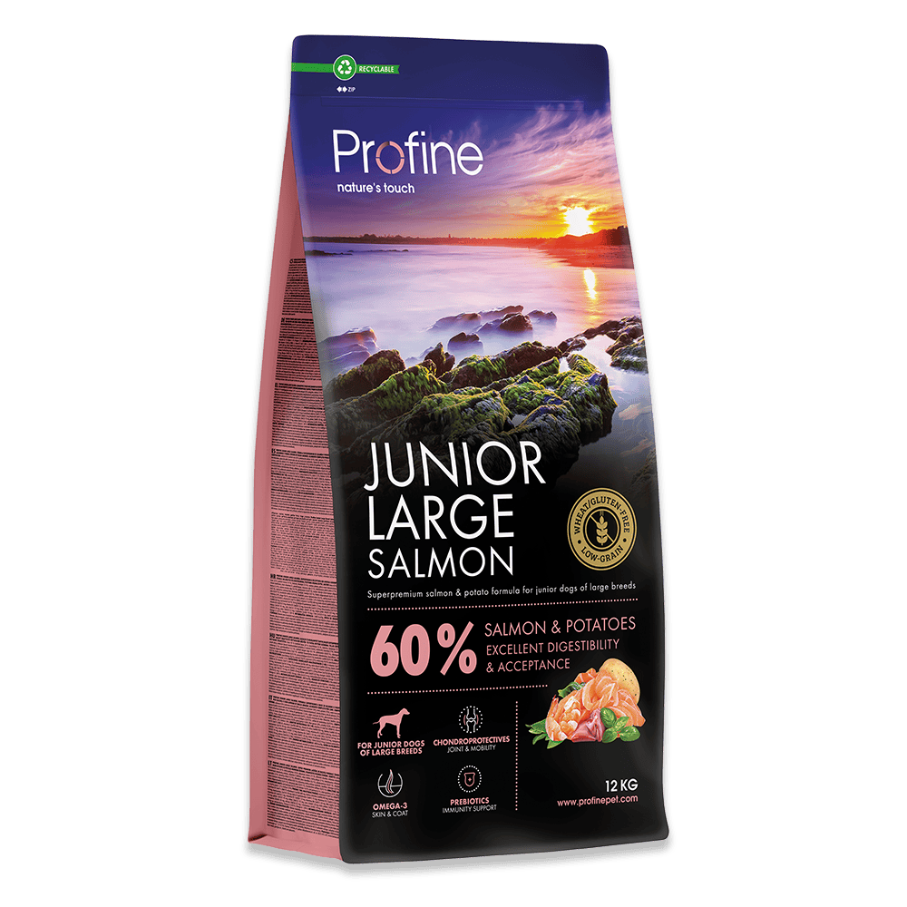 Profine Junior Large Salmon består blandt andet af laks