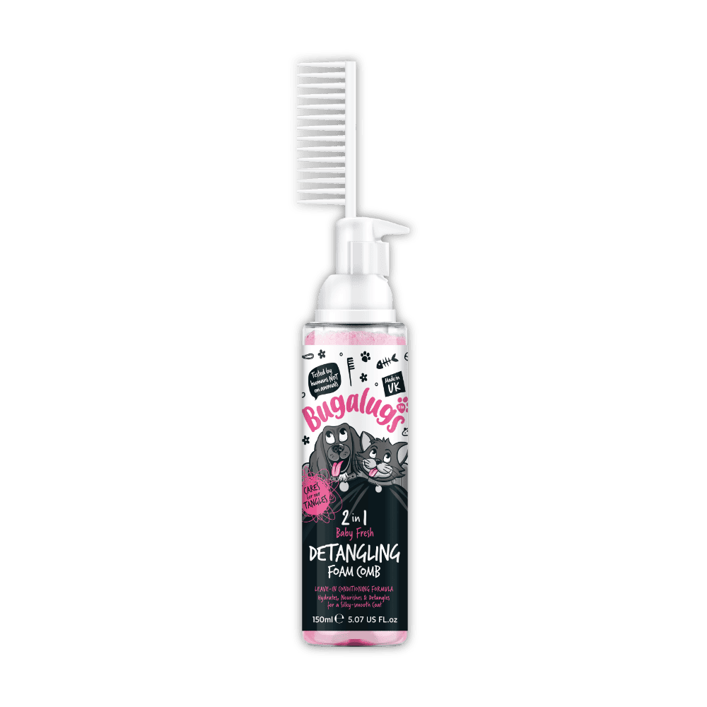 Forsiden af Bugalugs Baby Fresh 2 in 1 Detangling & Conditioning Foam Comb