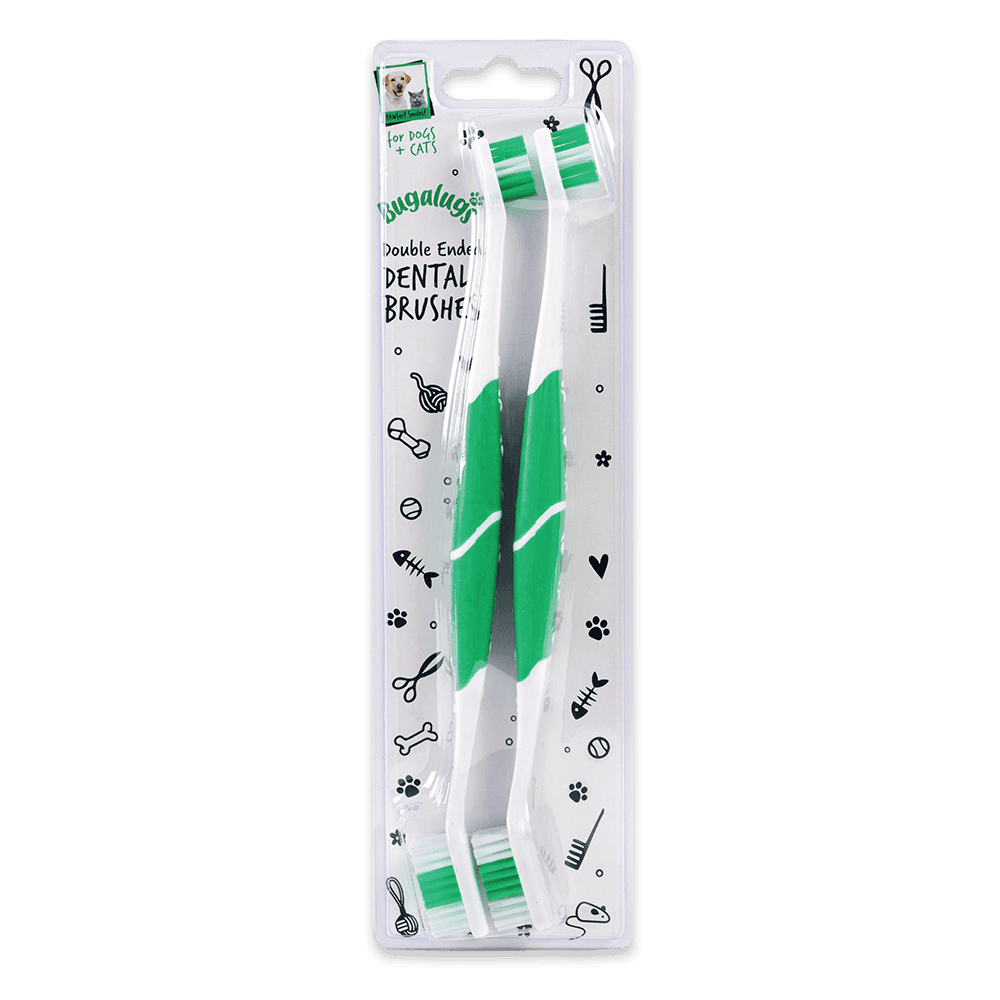 Bugalugs Doubleended Toothbrush - Blød tandbørste til hund / kat