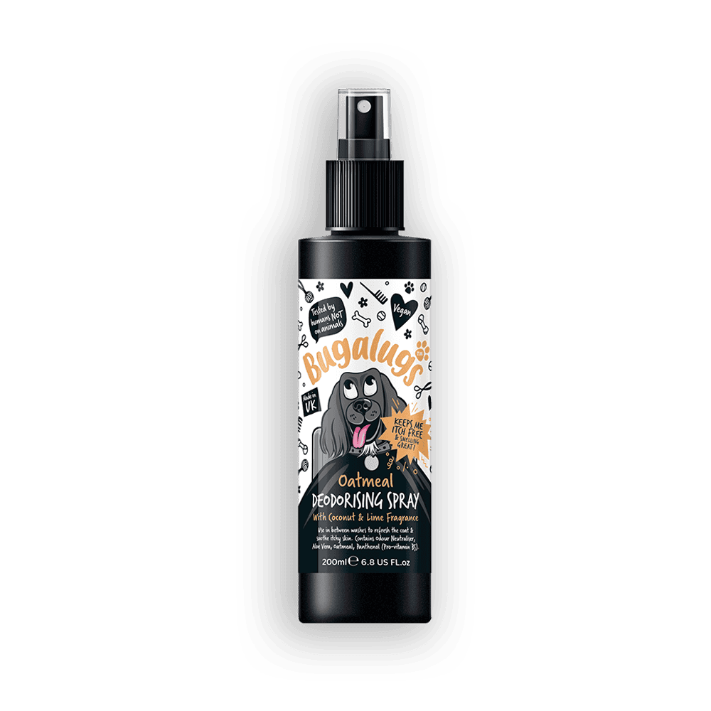 Forsiden af Oatmeal Dog Deodorising Spray with Coconut & Lime Fragrance