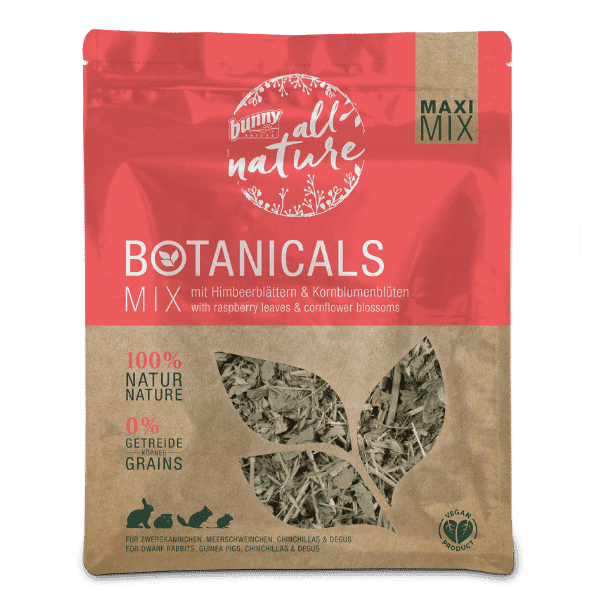 Botanical maxi mix med hindbærblade og bornblomstblomster (400 gram)