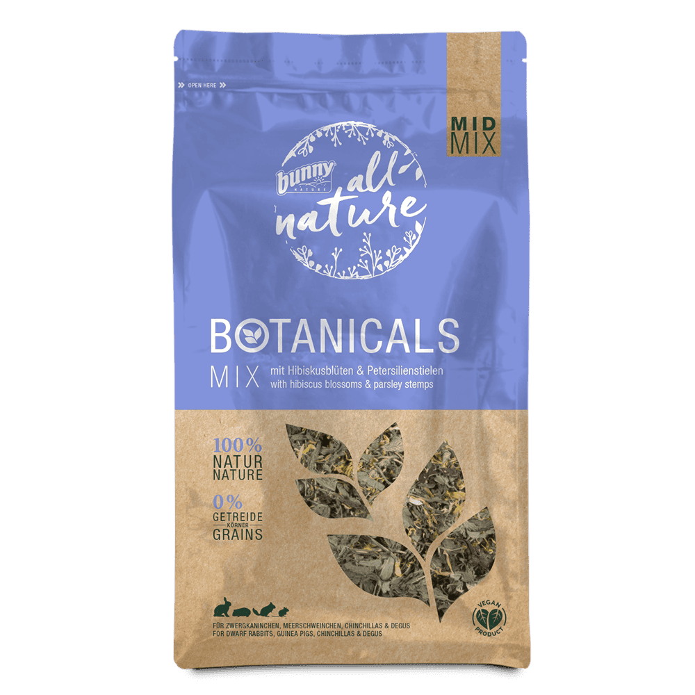 Botanicals Mid Mix med hibiskus og persille til kaniner og gnavere